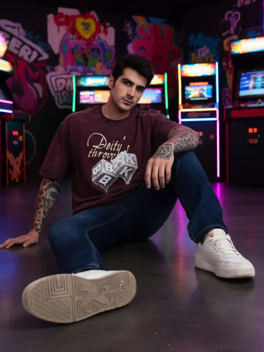 Deity’s Throw Oversized Heavy Gauge Maroon T-Shirt