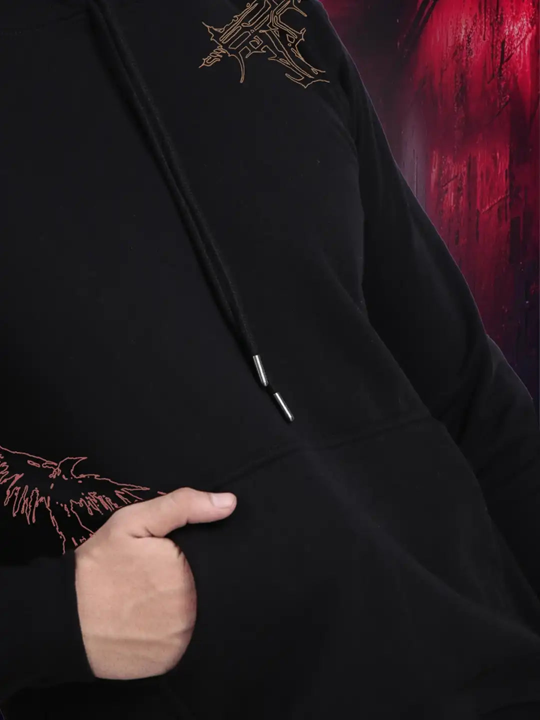 𝐃𝐚𝐫𝐤 𝐏𝐫𝐞𝐦𝐢𝐮𝐦 Print Hoodie Scarred Ink Series